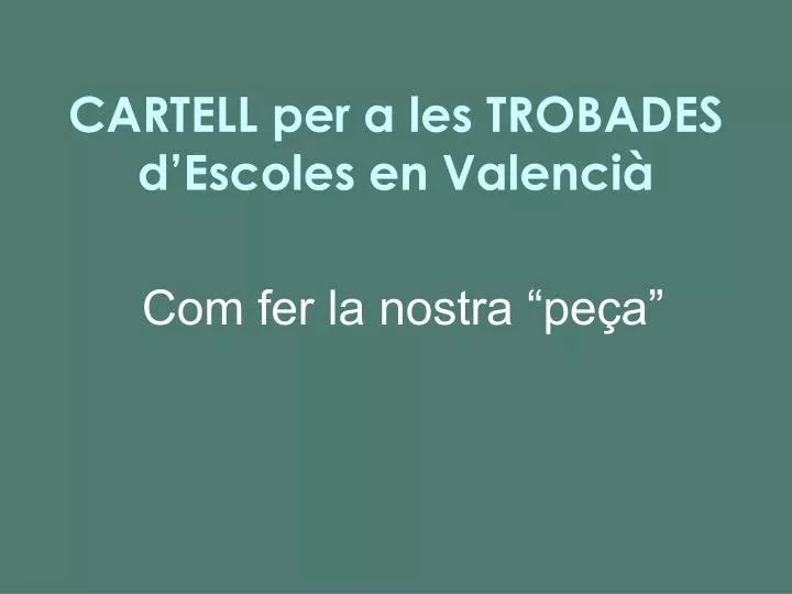 cartell per a les trobades d escoles en valenci