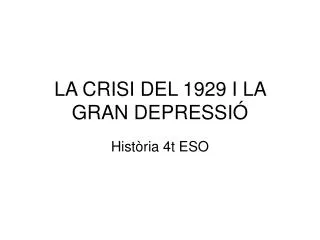 la crisi del 1929 i la gran depressi