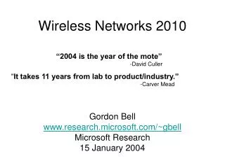 Wireless Networks 2010