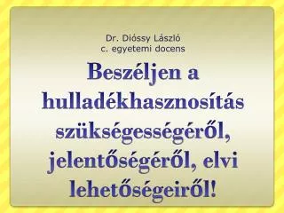 dr di ssy l szl c egyetemi docens