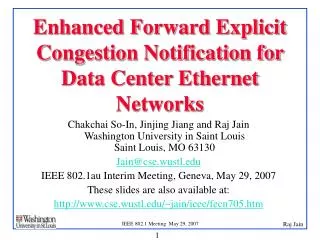Enhanced Forward Explicit Congestion Notification for Data Center Ethernet Networks