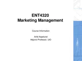 ENT4320 Marketing Management