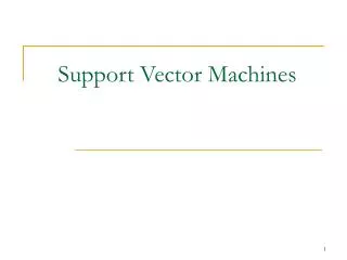 support vector machines