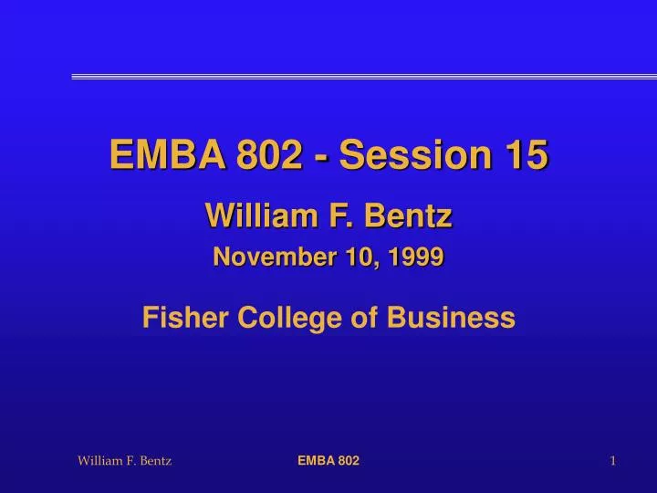 emba 802 session 15
