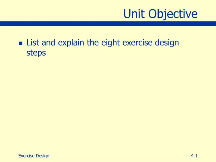 unit objective