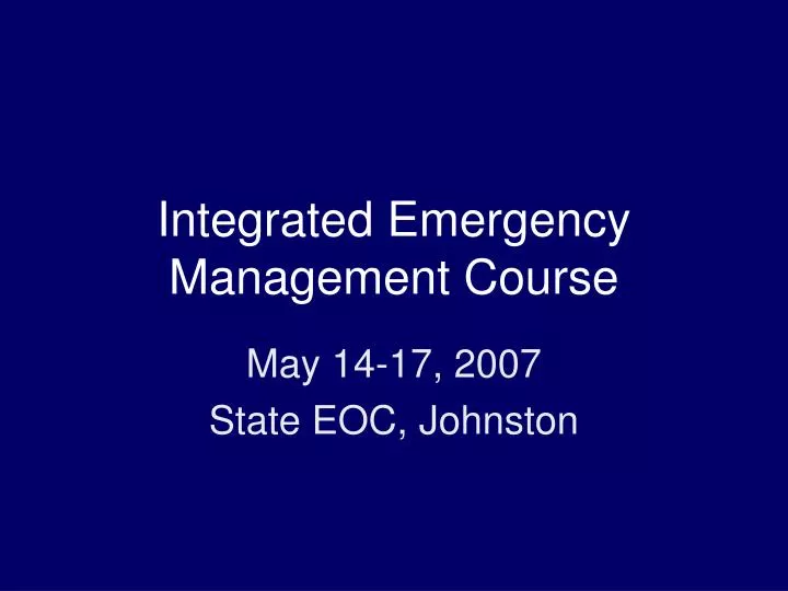 integrated emergency management course