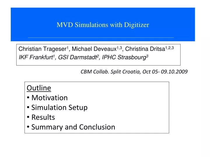 mvd simulations with digitizer