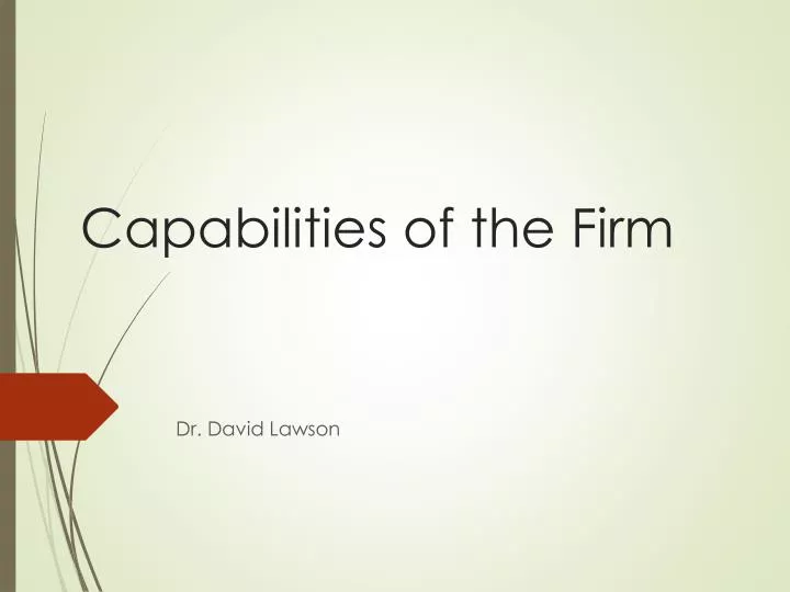 capabilities of the firm