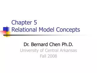 Chapter 5 Relational Model Concepts