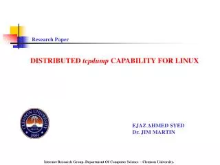 DISTRIBUTED tcpdump CAPABILITY FOR LINUX