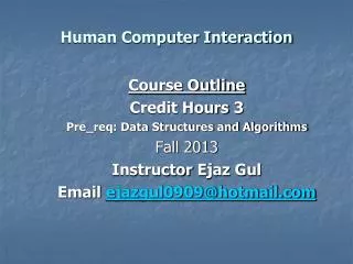 Human Computer Interaction