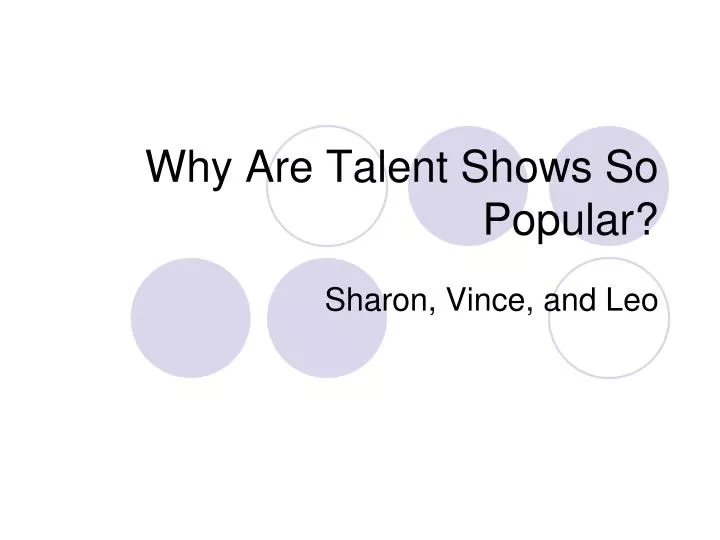 why are talent shows so popular