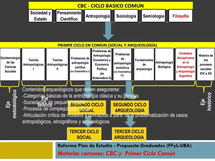 reforma plan de estudio propuesta graduados ffyl uba materias comunes cbc y primer ciclo com n