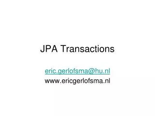 JPA Transactions