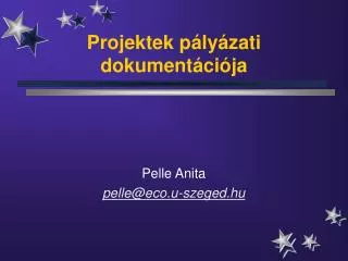 projektek p ly zati dokument ci ja