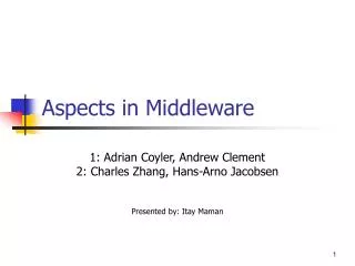 Aspects in Middleware