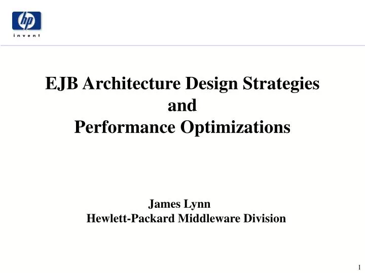 ejb architecture design strategies and performance optimizations