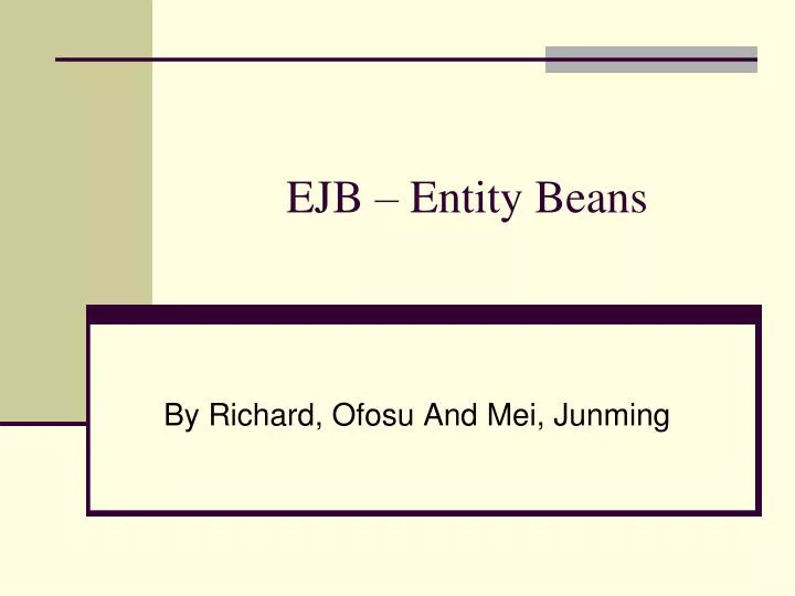 ejb entity beans