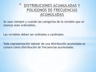 distribuciones acumuladas y poligonos de frecuencias acumuladas