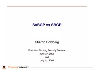 SoBGP vs SBGP