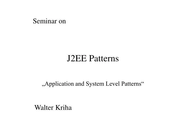 j2ee patterns