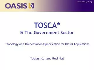 TOSCA* &amp; The Government Sector