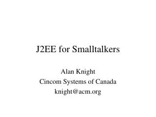 J2EE for Smalltalkers