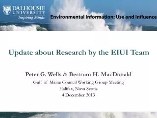 Update about Research by the EIUI Team