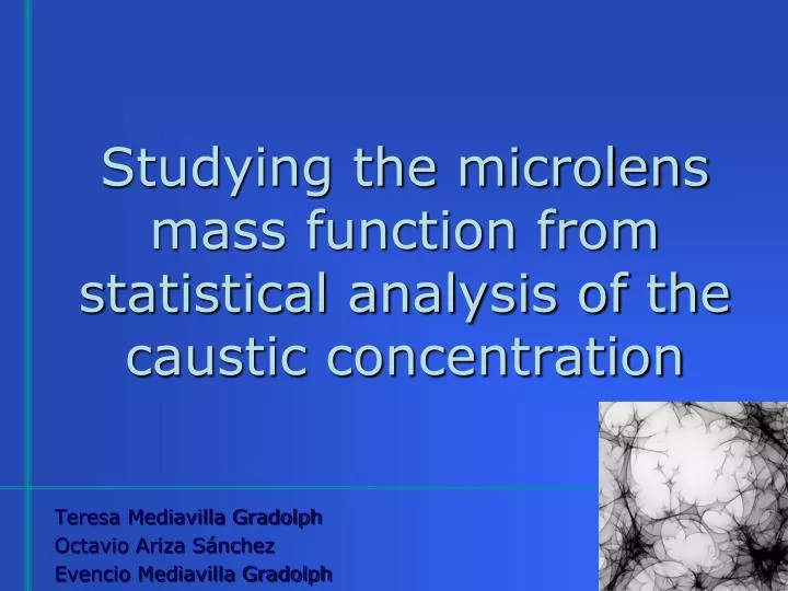 studying the microlens mass function from statistical analysis of the caustic concentration