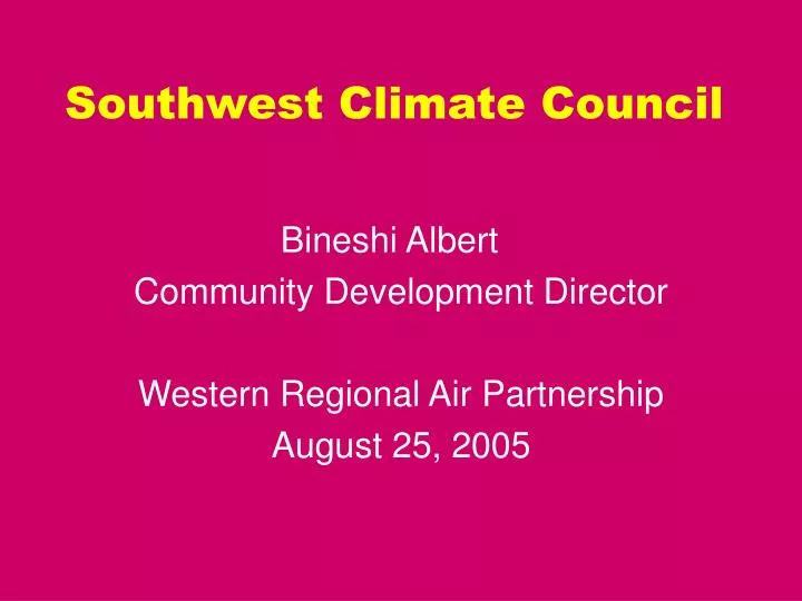 southwest climate council