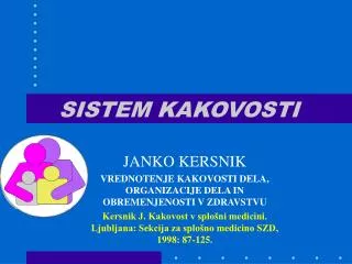 sistem kakovosti