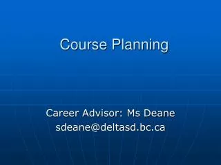 Course Planning
