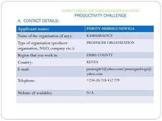 B .) CONSTRAINS LIMITING COFFEE PRODUCTIVITY