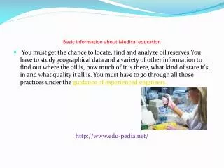 Basic information about Medical education
