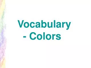 Vocabulary - Colors