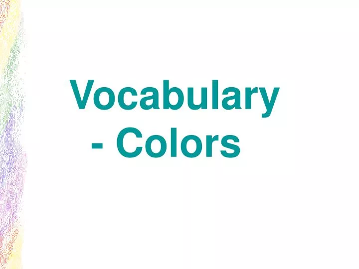 vocabulary colors