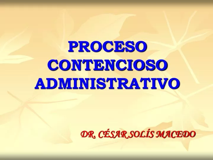 proceso contencioso administrativo