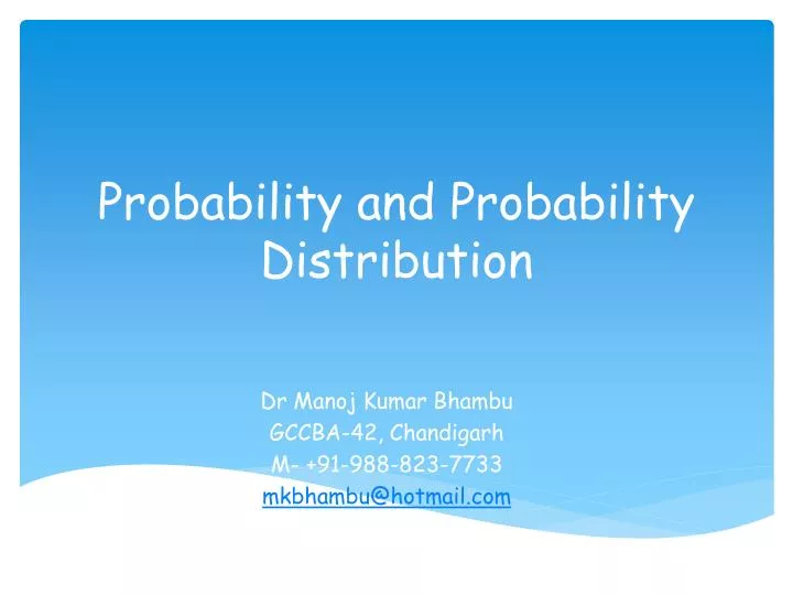 probability and probability distribution