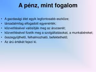 a p nz mint fogalom