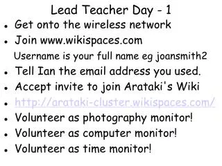 Lead Teacher Day - 1