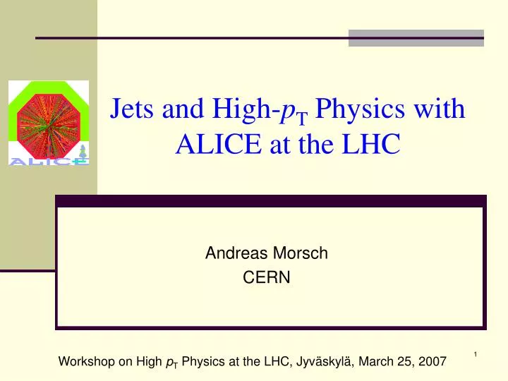 jets and high p t physics with alice at the lhc