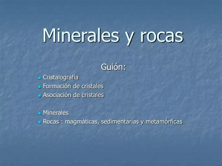 minerales y rocas