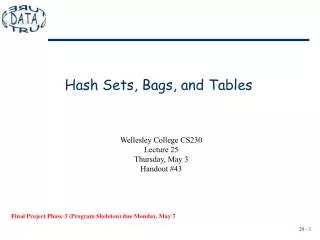 Hash Sets, Bags, and Tables