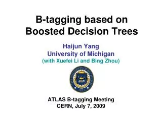 B- taggin g based on Boosted Decision Trees