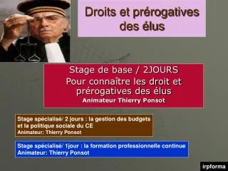 droits et pr rogatives des lus