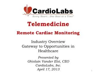 Telemedicine Remote Cardiac Monitoring Industry Overview Gateway to Opportunities in Healthcare