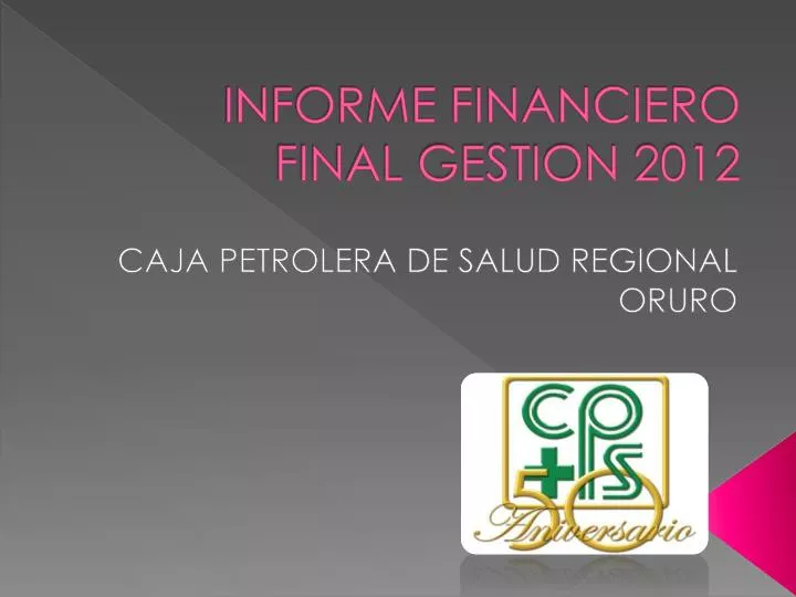 informe financiero final gestion 2012