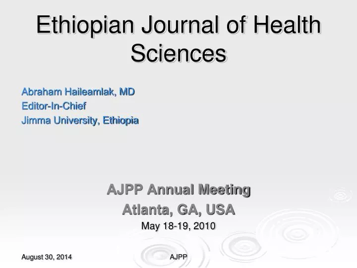 ethiopian journal of health sciences