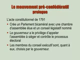 le mouvement pr conf d ratif prologue