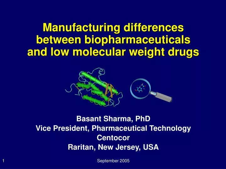 manufacturing differences between biopharmaceuticals and low molecular weight drugs